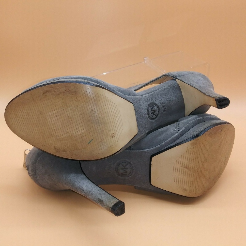 Michael Kors Gray Suede Peep Toe Pump Womens 7.5 M - Picture 8 of 8